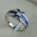 X Shape Epoxy Zircon Ring, Women's Copper White Gold Plated European Cross-Border Accessory view 1