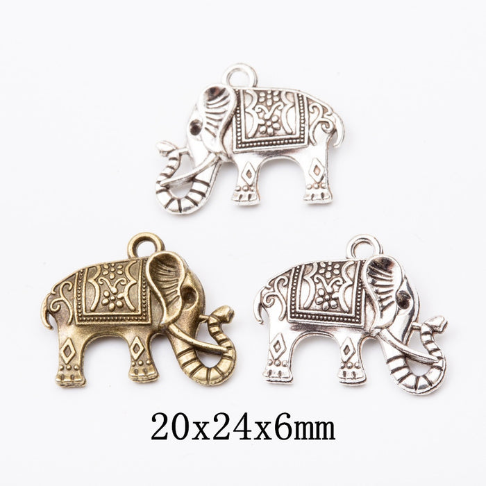 Zinc Alloy Elephant Charm Pendant No.013559 for DIY Necklace Bracelet Jewelry Making