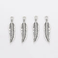 Zinc Alloy Feather Leaf Charm Pendant No.335420 for DIY Necklace Bracelet Jewelry Making view 3