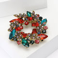Alloy Rhinestone Bauhinia Flower Brooch For Women Suit Coat Decoration view 2