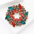 Alloy Rhinestone Bauhinia Flower Brooch For Women Suit Coat Decoration view 3