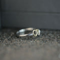 European American Fashion Double Heart Women Ring, Two Tone Real Gold Plated Birthday Jewelry Gift view 3