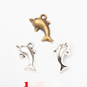 Zinc Alloy Dolphin Charm Pendant No.695216 for DIY Necklace Bracelet Jewelry Making