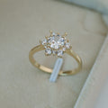 Copper Zircon Snowflake Ring European Women's Fashion Simulated Diamond Jewelry view 2
