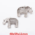 Antique Silver Zinc Alloy Elephant Charm Pendant No.038944 for DIY Necklace Bracelet Jewelry Making view 1