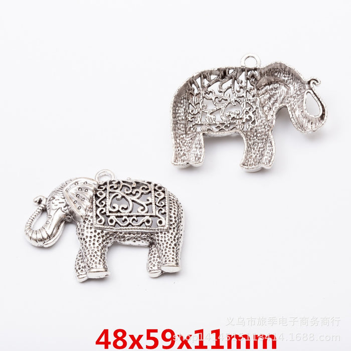 Antique Silver Zinc Alloy Elephant Charm Pendant No.038944 for DIY Necklace Bracelet Jewelry Making
