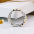 European Women's Two Tone Ring, Trendy Fashion Personalized Silver Plated Jewelry view 3