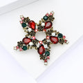 Alloy Rhinestone Star Brooch Pin For Christmas Suit Decoration view 3