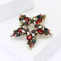 Alloy Rhinestone Star Brooch Pin For Christmas Suit Decoration view 2