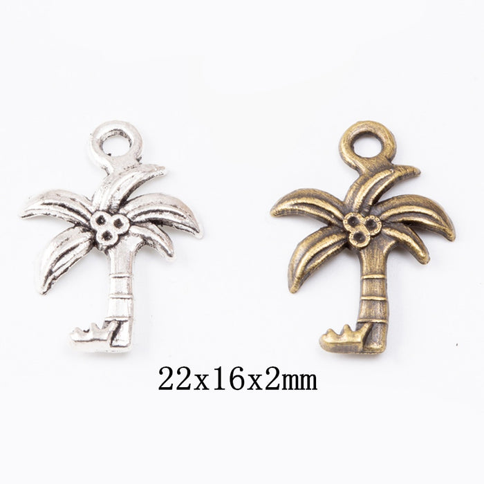Zinc Alloy Palm Tree Charm Pendant No.179659 for DIY Necklace Bracelet Jewelry Making