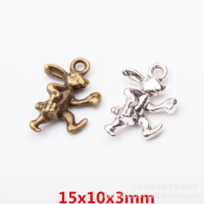 Zinc Alloy Running Rabbit Charm Pendant for DIY Necklace Bracelet Jewelry Making
