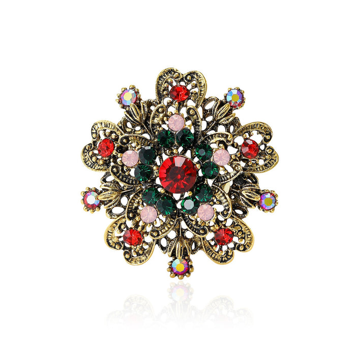 Alloy Christmas Wreath Brooch Pin For Holiday Apparel Decoration