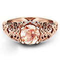 Rose Gold Plated Hollow Zircon Women's Ring European Fashion Jewelry view 2
