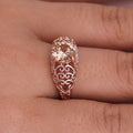 Rose Gold Plated Hollow Zircon Women's Ring European Fashion Jewelry view 4