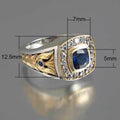 Vintage Fashion Business Two Tone Men's Ring Stainless Style Finger Jewelry view 4