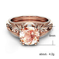 European Fashion Hollow Zircon Princess Engagement Ring Rose Gold Plated Finger Jewelry view 5