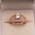European Fashion Hollow Zircon Princess Engagement Ring Rose Gold Plated Finger Jewelry view 3