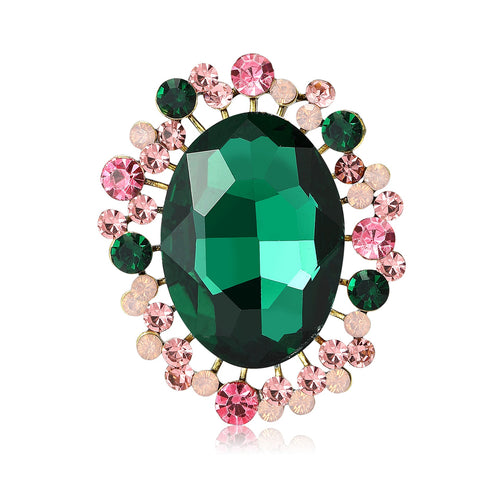 Alloy Crystal Glass Rhinestone Brooch For Elegant Apparel Decoration