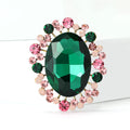 Alloy Crystal Glass Rhinestone Brooch For Elegant Apparel Decoration view 4
