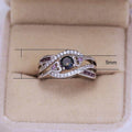 Heart Shaped Purple Amethyst Ring With Colorful Zircon White Gold Plated Silver Jewelry view 5