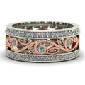 Two Tone Plated Flower Ring For Women European Fashion Jewelry view 1