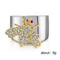 Cute Bee Two Tone Zircon Ring In Copper For Women Korean European American Fashion Accessory view 5