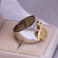Cute Bee Two Tone Zircon Ring In Copper For Women Korean European American Fashion Accessory view 3