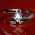 Creative Copper Square Zircon Inlaid Ring Simple European Style Women's Engagement Band view 5