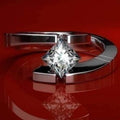 Creative Copper Square Zircon Inlaid Ring Simple European Style Women's Engagement Band view 1
