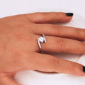 Creative Copper Square Zircon Inlaid Ring Simple European Style Women's Engagement Band view 4