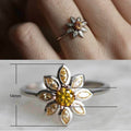 Simple Daisy Flower Zircon Ring For Women European American Fashion Jewelry view 4