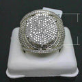 European American Men's Gold Plated Full Zircon Oversized Statement Ring Jewelry view 5