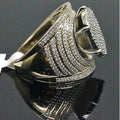 European American Men's Gold Plated Full Zircon Oversized Statement Ring Jewelry view 2