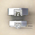 Real Gold Plated Copper Cubic Zirconia Couple Ring Set Elegant Women's Inlaid Finger Jewelry view 5