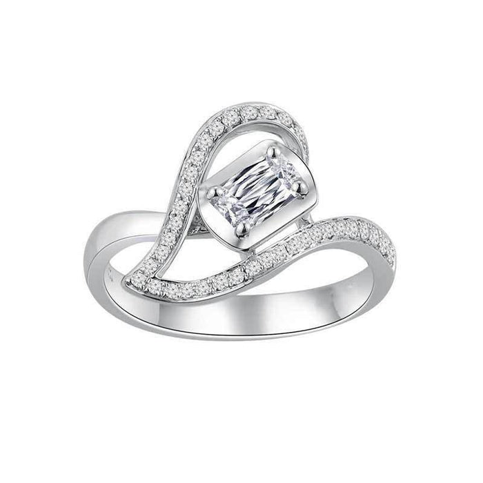 Fashion Creative Heart Shaped Zircon Inlaid Ring For Women Valentine's Day Gift Jewelry