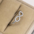 Minimalist Infinity 8 Ring With Zircon Inlay, Exaggerated European American Fashion Jewelry view 3