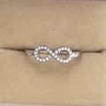 Minimalist Infinity 8 Ring With Zircon Inlay, Exaggerated European American Fashion Jewelry view 2