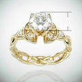 Fashion Copper Rose Gold Plated Hollow Floral Pattern Zircon Ring Jewelry Accessory view 5