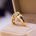 Gold Fish Mouth Shape Ring, High Quality Copper Gold Plated AAA Zircon Finger Ring For view 2