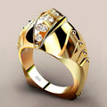 Gold Fish Mouth Shape Ring, High Quality Copper Gold Plated AAA Zircon Finger Ring For view 1