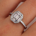 Luxury Cluster Set T Shape Square Zircon Ring Micro Pave Women's Finger Ring Accessory view 4