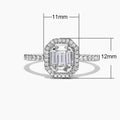 Luxury Cluster Set T Shape Square Zircon Ring Micro Pave Women's Finger Ring Accessory view 5