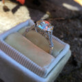 European Fashion Art Style Round Sparkling Zircon Women's Engagement Wedding Ring view 5