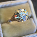 European Fashion Art Style Round Sparkling Zircon Women's Engagement Wedding Ring view 3