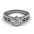White Gold Plated Women's Hand Jewelry, European American Fashion Creative Heart Pattern Ring view 2