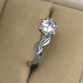 Creative Olive Leaf Shape Zircon Engagement Ring For Women, Cross Border Fashion Jewelry view 3