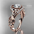 Women's Flower Engagement Ring With Leaf And Branch Design, Creative Finger Jewelry view 5
