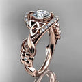 Women's Flower Engagement Ring With Leaf And Branch Design, Creative Finger Jewelry view 1