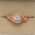 Women's Flower Engagement Ring With Leaf And Branch Design, Creative Finger Jewelry view 2