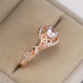 Women's Flower Engagement Ring With Leaf And Branch Design, Creative Finger Jewelry view 3